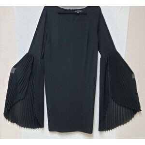 Eloquii Women's Black Party Cocktail Oversize Flowy Pleated Sleeve N W/O Tags 16